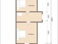 Каркасный дом 6х10 с мансардой и террасой - планировка (превью)