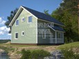 Полутораэтажный дом из бруса 8x9 с санузлом (превью)