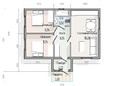 Проект одноэтажного каркасного дома 9х6 - планировка (превью)