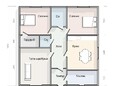 Проект одноэтажного каркасного дома 10х10 с котельной - планировка (превью)