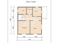 Дом из бруса 7 на 8 метров в 1.5 этажа - планировка (превью)