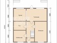 Проект двухэтажного каркасного дома 8х10 с балконом - планировка (превью)