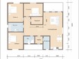 Проект одноэтажного каркасного дома 14х12 - планировка (превью)