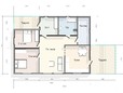 Одноэтажный дом из бруса  9х12 с террасой и котельной - планировка (превью)