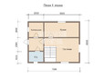 Проект каркасного дома 6х7.5 в 1.5 этажа - планировка (превью)