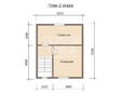 Проект дома из бруса 7.5х6 в 1.5 этажа - планировка 2 этажа (превью)