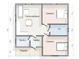 Проект одноэтажного каркасного дома 9х9 с котельной и санузлом - планировка (превью)