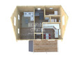 Дом из профилированного бруса 8х6 с мансардой - визуальная планировка 1 этаж (превью)