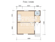 Проект каркасного дома 6х6 в 1.5 этажа с балконом - планировка (превью)
