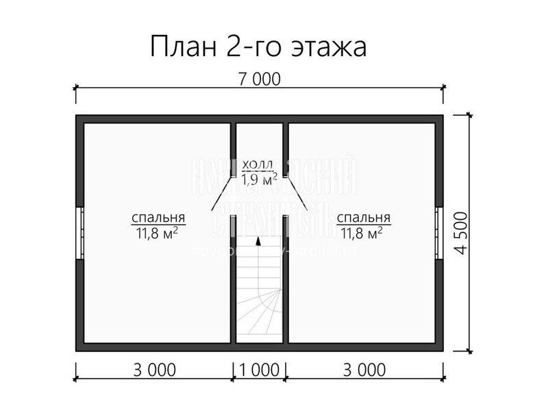 Планировка 2 этажа каркасного дома с мансардой 7 на 6 м