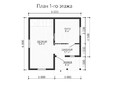 Планировка 1 этажа каркасного дома с мансардой 6 на 6 м (превью)