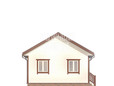 Фасад 2 одноэтажного каркасного дома 8 на 6 м (превью)