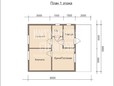 Проект одноэтажного каркасного дома 6х8 с террасой - планировка (превью)