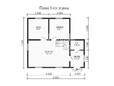 Планировка 1 этажа каркасного дома с мансардой 8 на 7 м (превью)