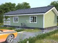 Проект одноэтажного каркасного дома 7х9 с террасой и крыльцом (превью)