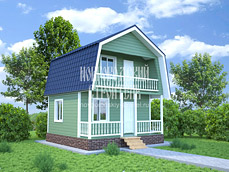 Проект дома из бруса 6х6 с мансардой и балконом под ключ: планировки и цены - заказать недорого