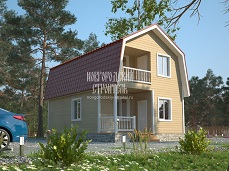 Проект дома из бруса 6х9 с мансардой и балконом: цена строительства под ключ - недорого
