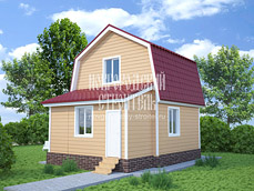 Проект дома из бруса 6х7 с мансардой: цена строительства под ключ - недорого